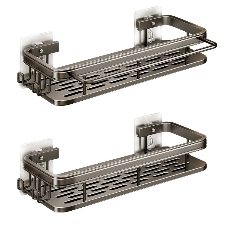 Storage, rectangular storage shelves, space aluminum kitchen, bathroom, wall-mounted non-perforated bathroom shelves
