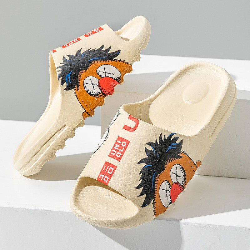 Children's slippers are worn outside in summer, non-slip boys, girls, parents, middle-aged and older children, indoor graffiti coconut sandals