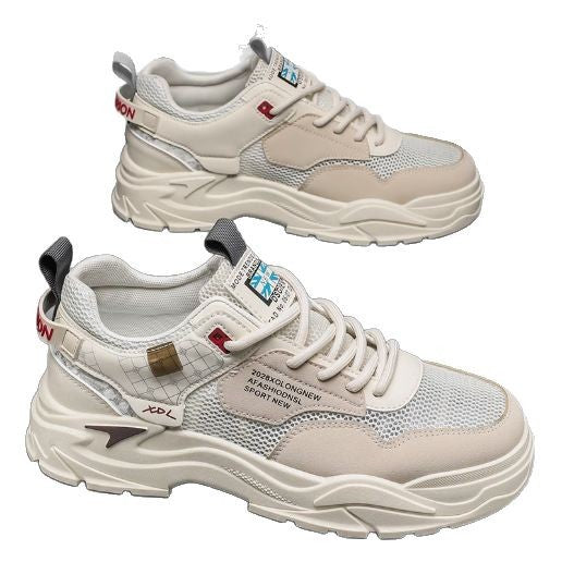 Men's shoes 2025 new summer mesh breathable thin hollow anti-odor mesh shoes sports casual men's workwear board shoes