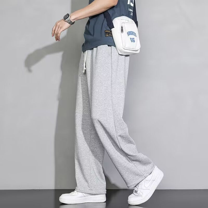 Gray sweatpants tide brand straight leg loose summer drape thin athleisure long pants men's dating spot wholesale