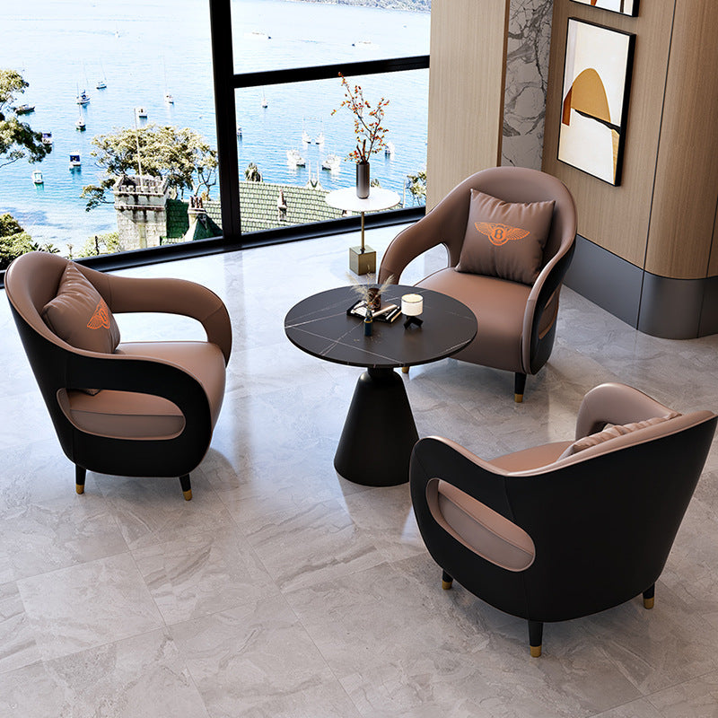 office sofa: negotiation sofa, light luxury, beauty salon, hotel lobby, business single sofa, lounge area, reception sofa