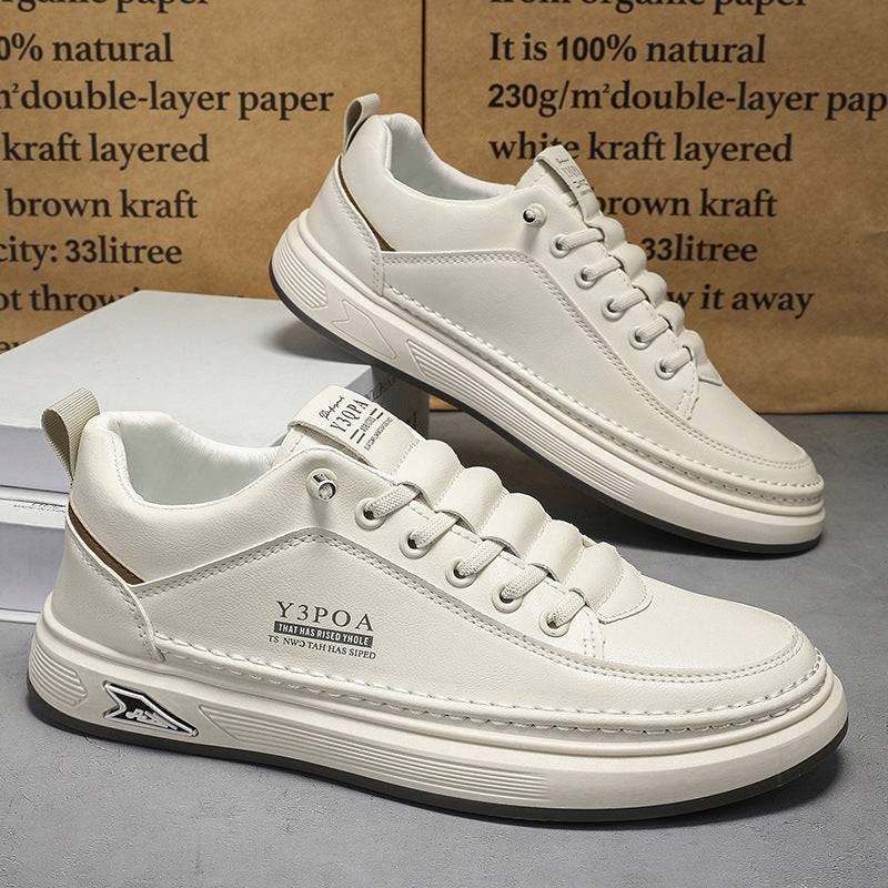 2025 Spring Men's Shoes New Breathable Little White Shoes Men's Trend Versatile Platform Sneakers Casual Sneakers Trendy Shoes