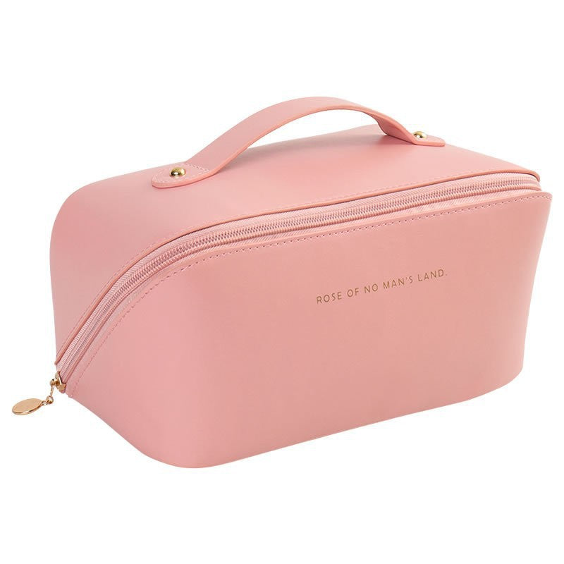 Cross-border hot PU leather cosmetic bag multi-functional checkerboard pillow bag large capacity waterproof travel portable toiletry bag