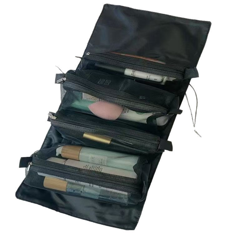 Roller shutter cosmetic bag for women portable partition large capacity cosmetic storage bag high-value travel toiletry bag