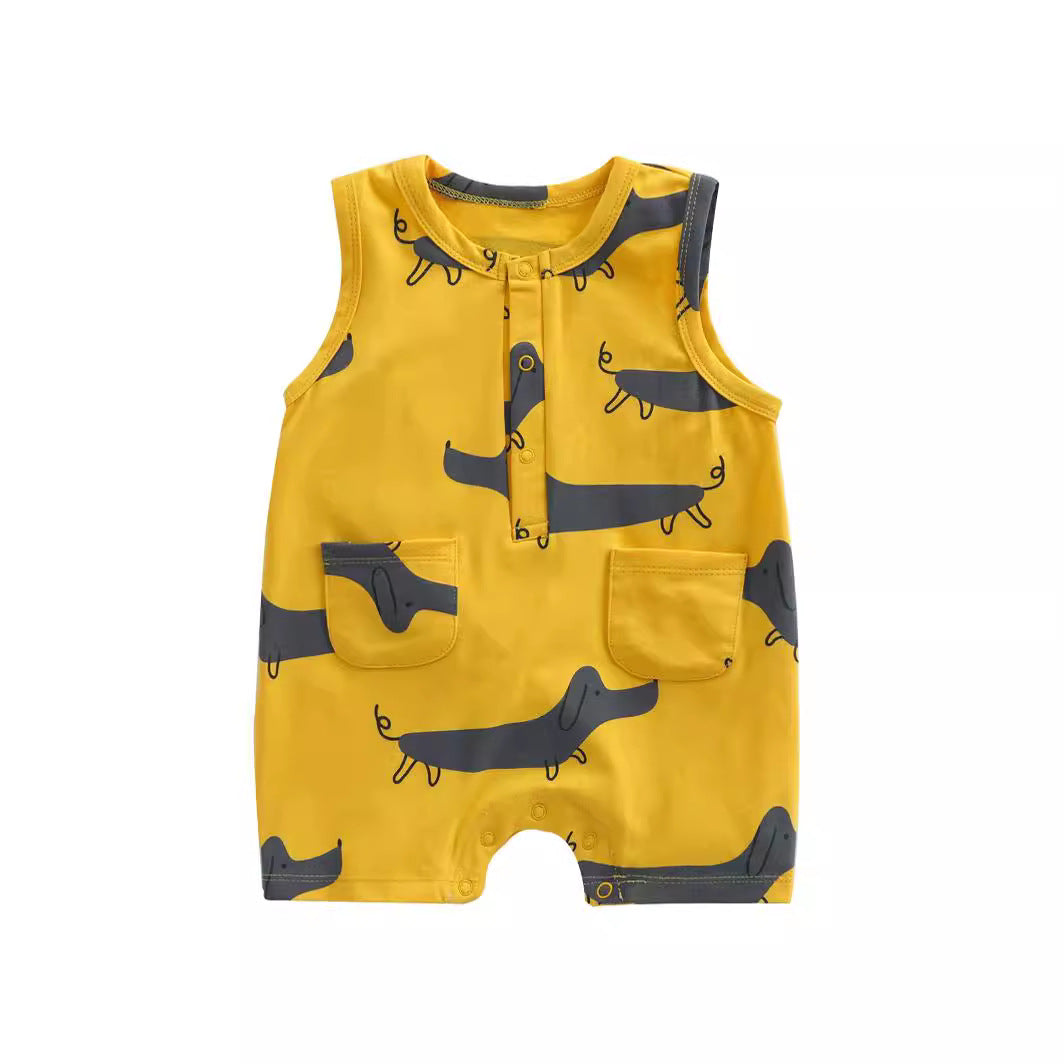 Super foreign baby summer clothes baby girl thin clothes baby boy cute climbing suit cotton sleeveless jumpsuit