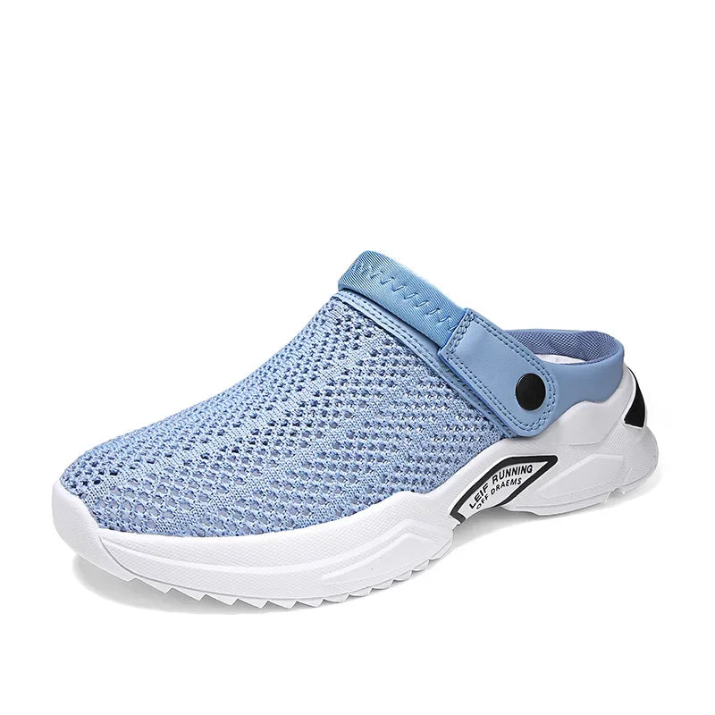 Cross-border men's shoes, breathable, ultra-lightweight, half-lift shoes, men's sandals, sports shoes, bag toe beach shoes, one-foot running shoes