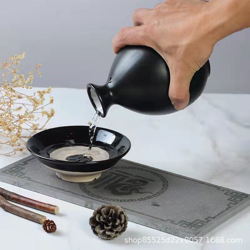 Factory wholesale 5.8 inch vintage clay bowl wine bowl hot pot restaurant antique clay porcelain bowl buckle meat steamed bowl