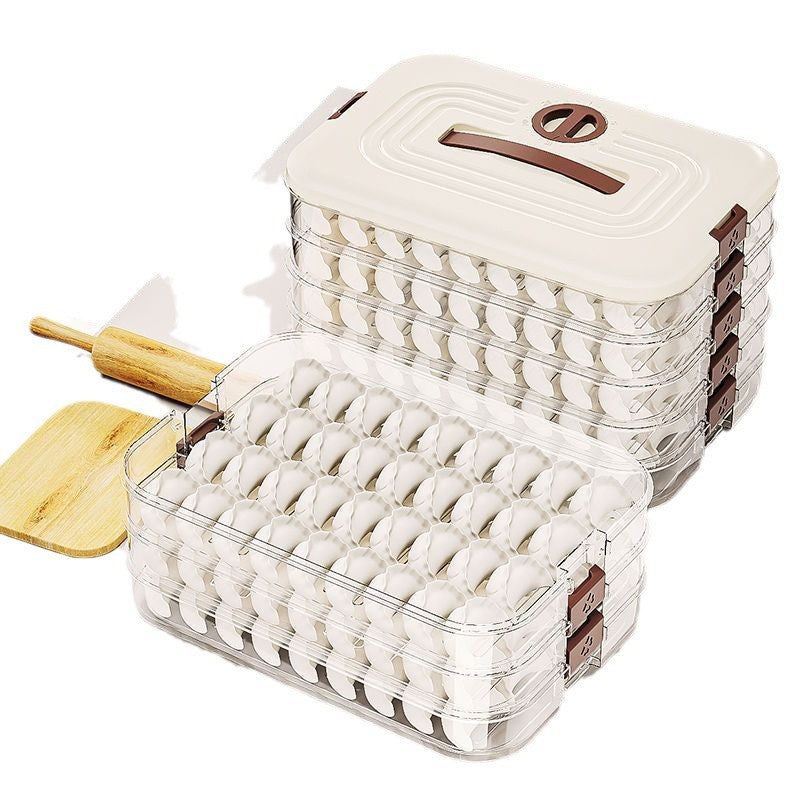 dumpling box, refrigerator storage box, dumpling storage box, rectangular large capacity dumplings, quick-frozen kitchen supplies, dumpling box