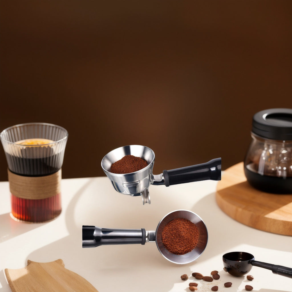 Cross-border stainless steel coffee powder ring, espresso universal handle, anti-flying powder artifact 51 53 54 58mm