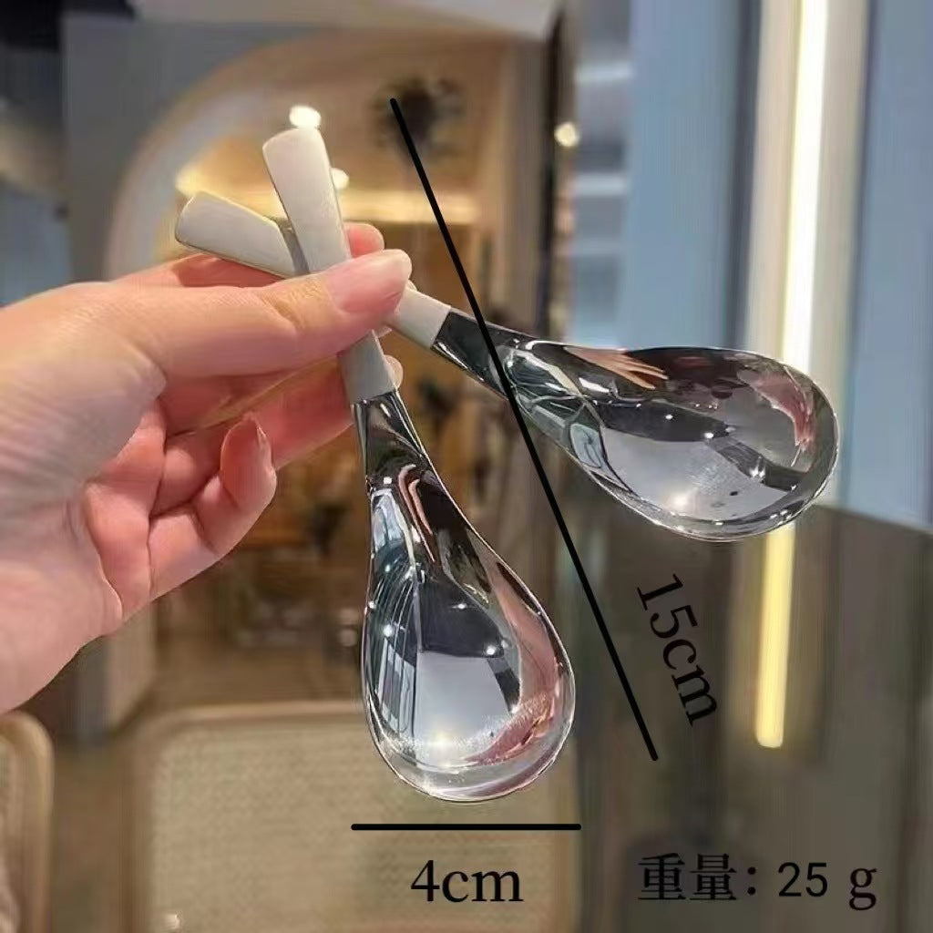 Stainless steel spoon, Internet celebrity spoon, home tableware, deepening Chinese dining spoon, soup spoon, Western food hotel, Gong Yan spoon