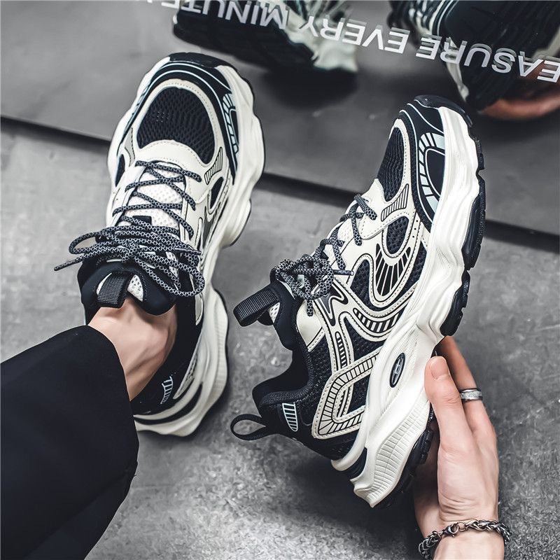 2025 Spring Men's Shoes New Breathable Mesh Shoes Men's Trend Versatile Platform Sneakers Casual Dad Shoes Men