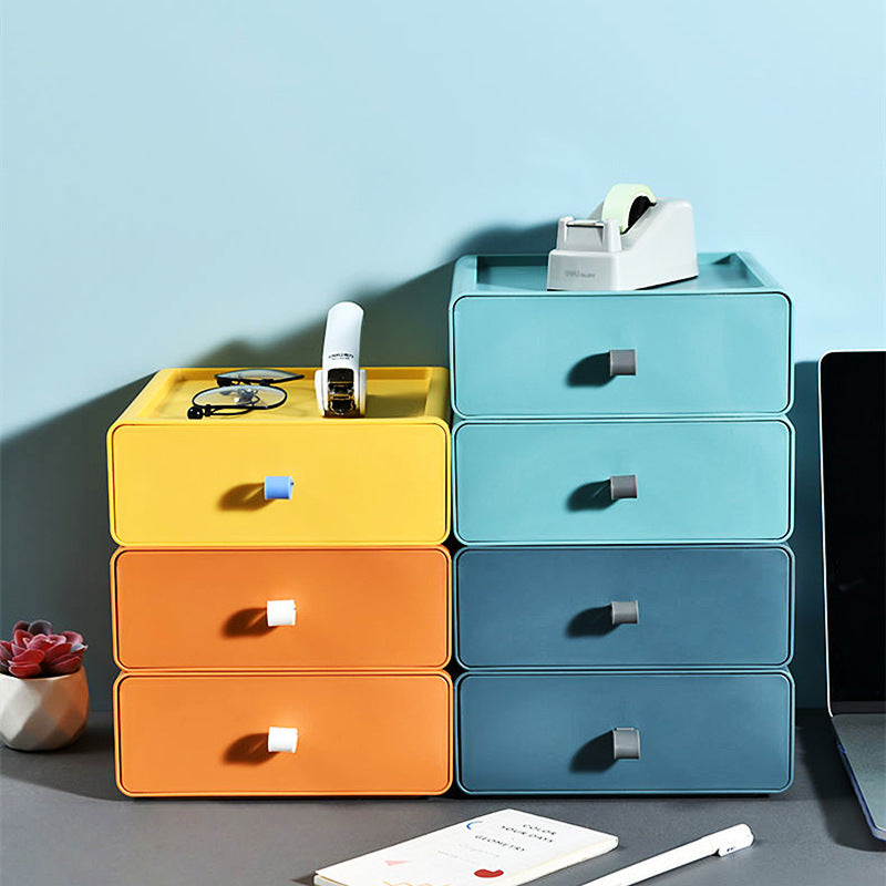 Office desktop drawer storage box: large capacity can be stacked cosmetics, socks, accessories, stationery storage box