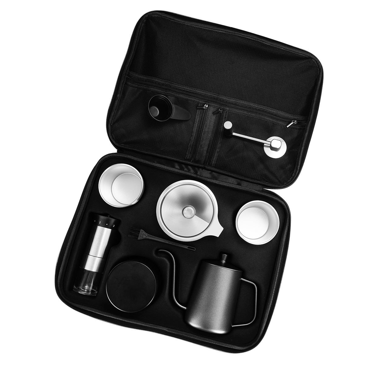Camping pour-over coffee pot set wholesale stainless iron coffee utensils portable travel gear pour-over coffee set