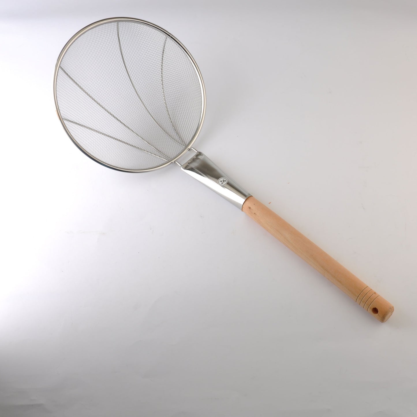 Direct supply stainless steel large colander hotel kitchen supplies line leak wooden handle reinforced mesh leak large basket fence screen screen