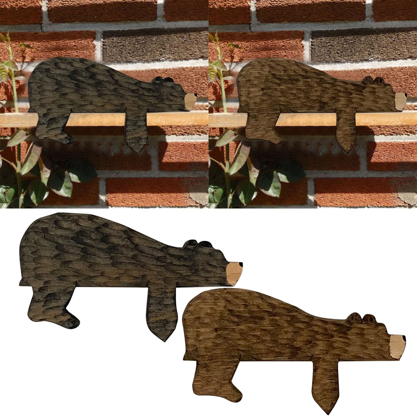 Cross-border new funny animal brown bear door top ornament home interior creative wooden craft door frame decoration