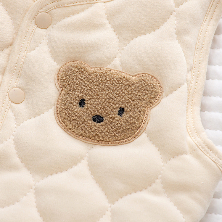 Vest baby vests, male and female babies in winter, thickened warm belly protection, children's coats, ins, wear pure cotton jackets