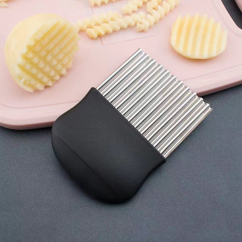 Cutting potatoes and fries, kitchen artifacts, multifunctional stainless steel wave knife, thin slice potato knife, wolf tooth knife