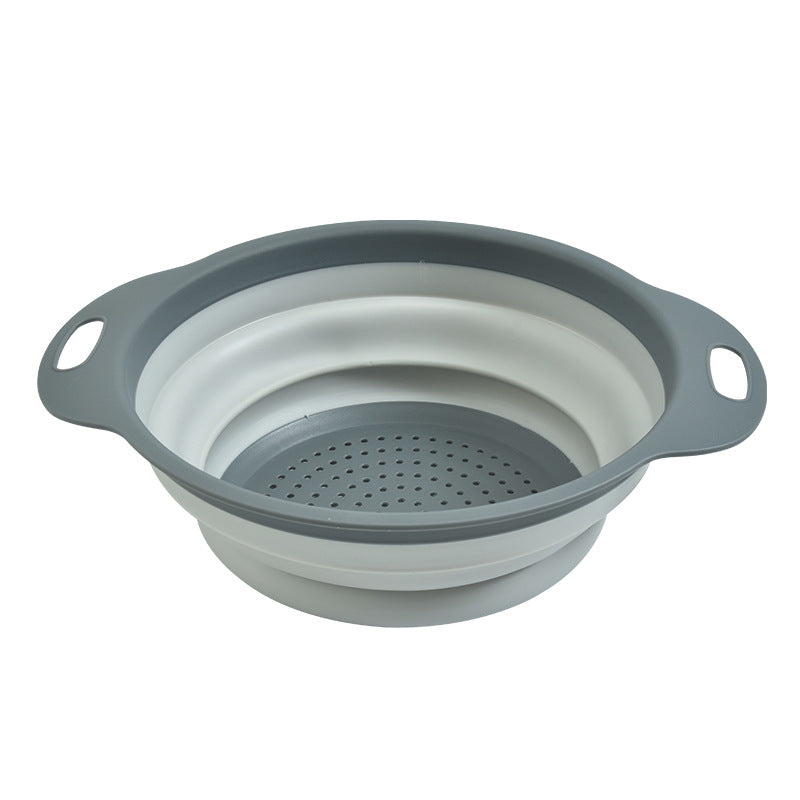 Factory Wholesale Plastic Folding Drainage Basket Household Vegetable Washing Basket Fruit Basket Round Telescopic Water Filter Basket Kitchen Tools