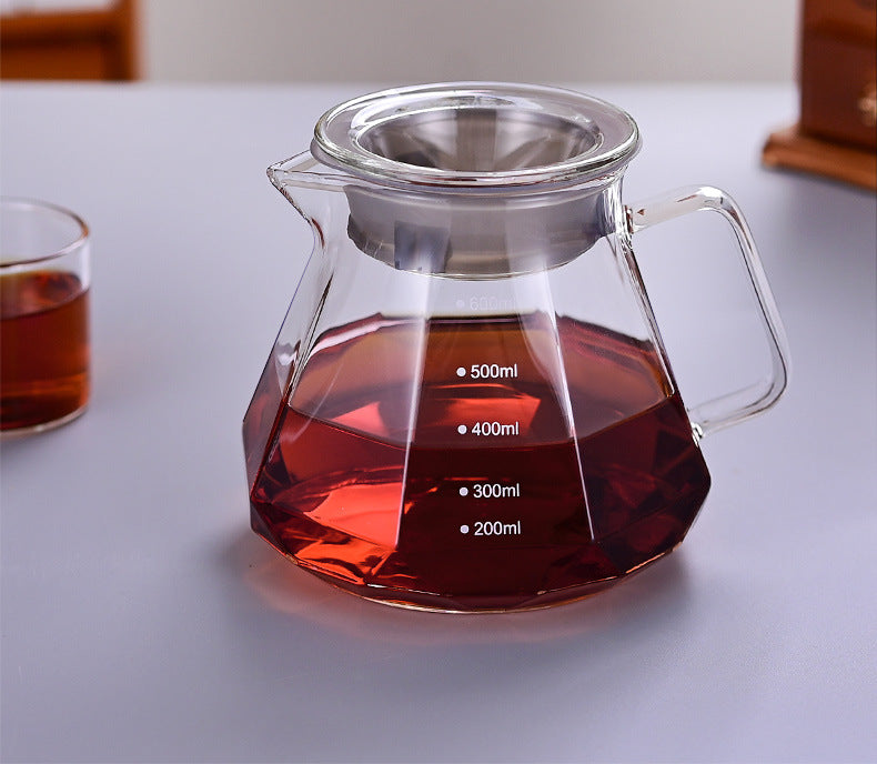 Glass Coffee Filter Sharing Pot Hand Pour Coffee Maker Set Drip Glass Filter Brewing Utensile