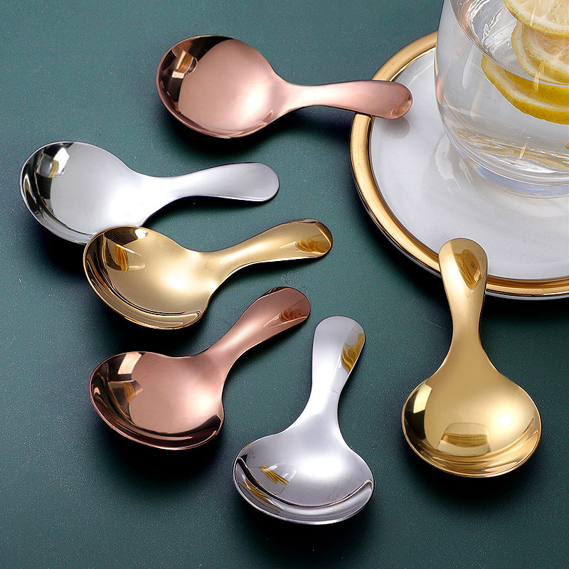 Stainless steel short-handled spoons, ins high-value ice cream spoons, seasoning spoons, coffee, desserts, small soup spoons, children's tableware