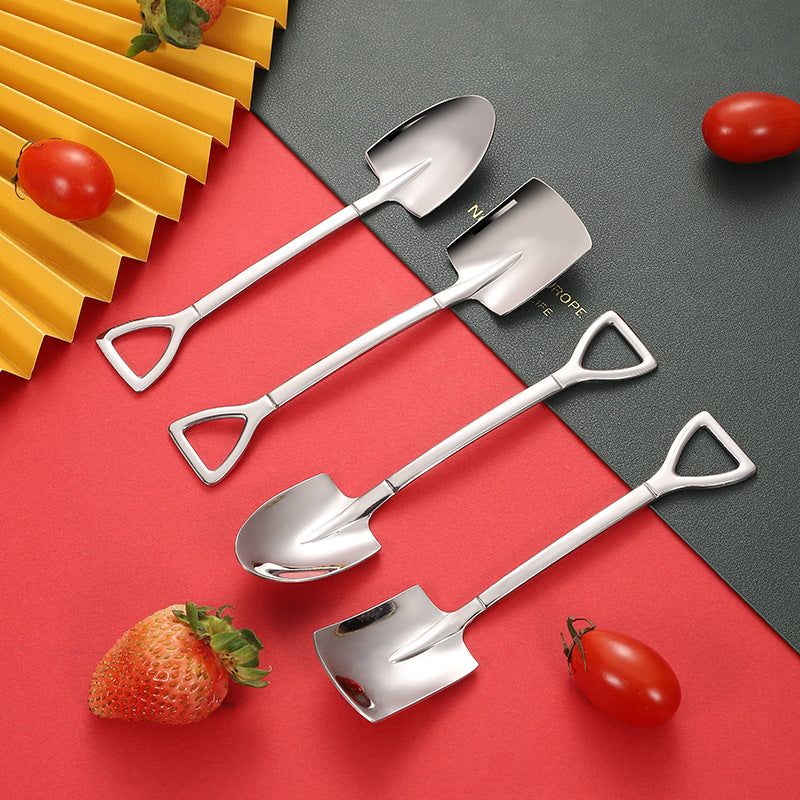 Stainless steel shovel spoon, watermelon spoon, Internet celebrity creative stirring spoon, dessert ice cream, ice cream spoon, ordnance shovel spoon
