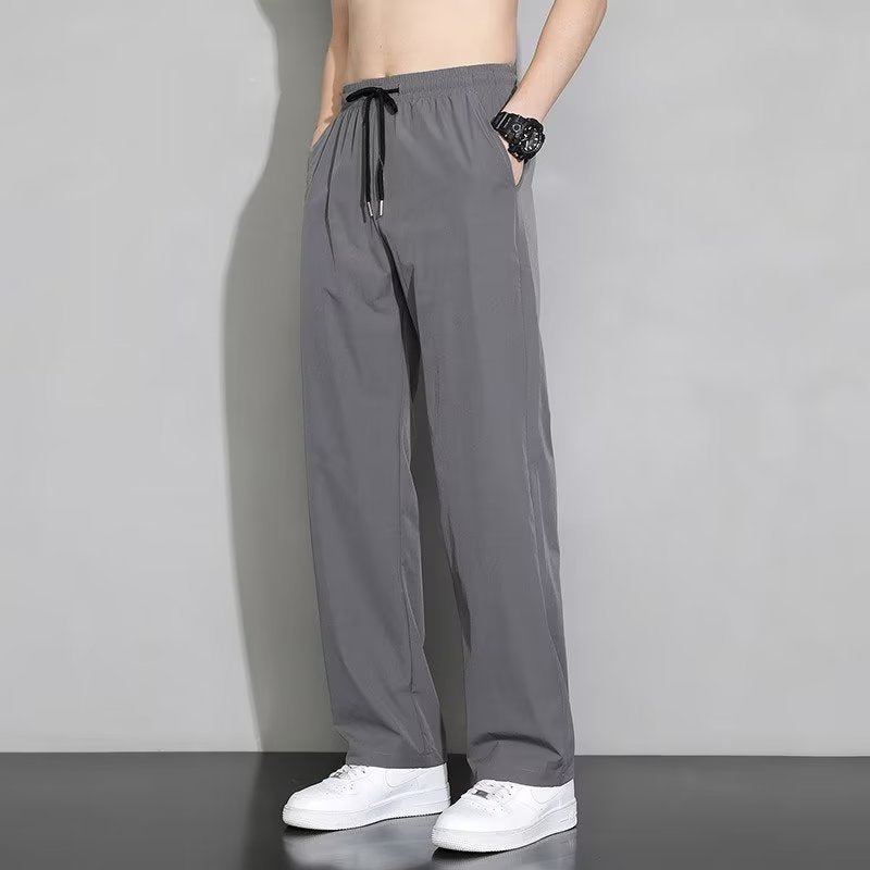 2025 spring and summer ice silk thin pants men's work wear casual loose pants dirt-resistant work clothes men's pants