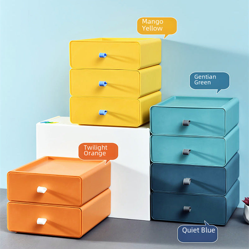 Office desktop drawer storage box: large capacity can be stacked cosmetics, socks, accessories, stationery storage box