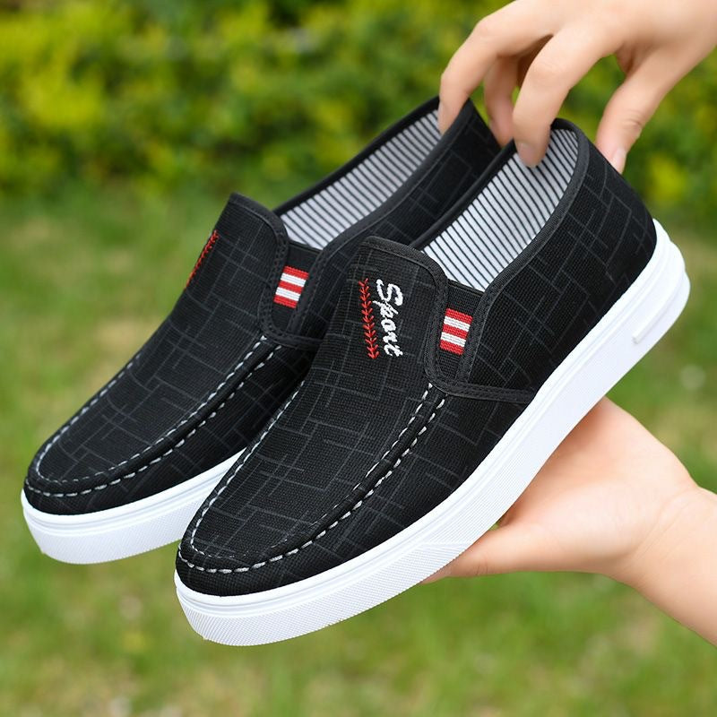 2024 Men's Shoes Spring Casual Shoes New Lightweight and Breathable Versatile Canvas Shoes Men's One-Foot Old Beijing Cloth Shoes