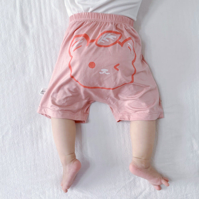 Baby big pp pants summer thin men's and women's baby summer fart pants children's modal summer shorts to wear
