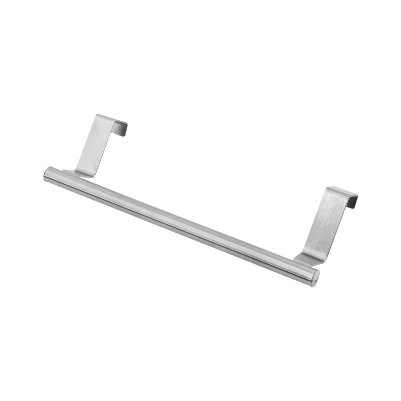 Non-perforated stainless steel towel rack household cabinet door hook rack bathroom single rod towel rack bath towel rack wholesale