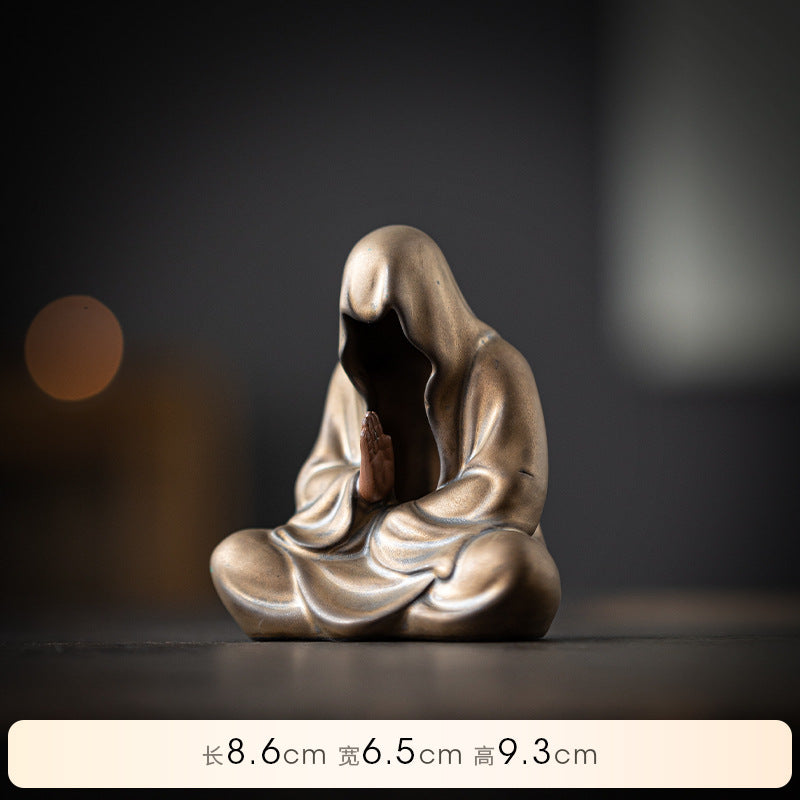 Chinese Zen ceramics, figure crafts, phaseless ornaments, home tea room, tea table decorations, landscaping