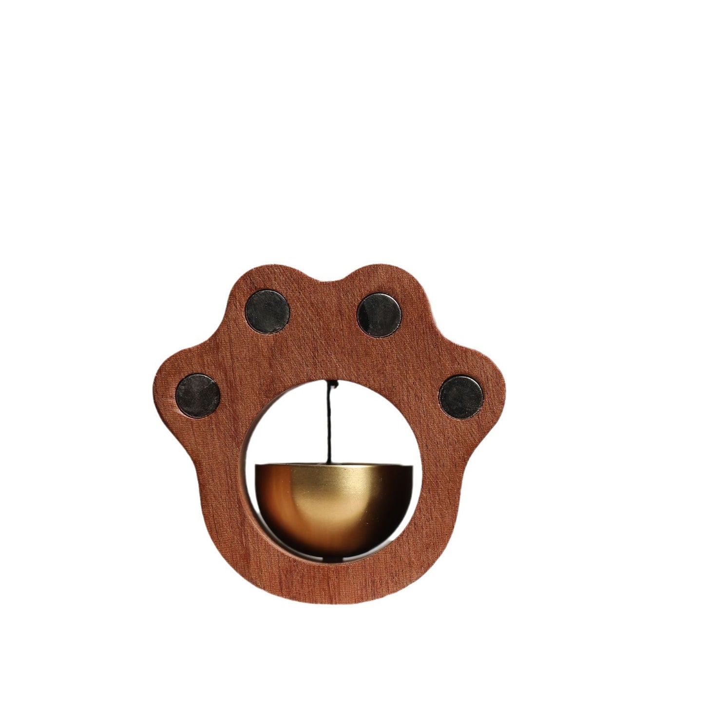 Factory direct sales ebony wood cat claw doorbell pendant creative magnetic wind chime decoration cute solid wood doorbell pendant