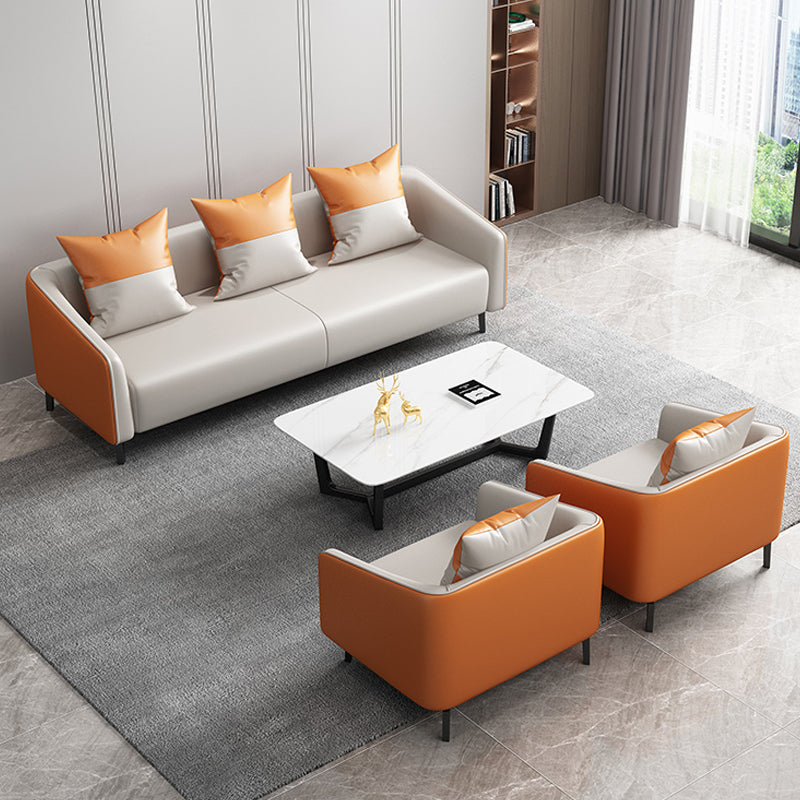 Office sofa coffee table combination simple modern leisure reception, business reception for three people small office