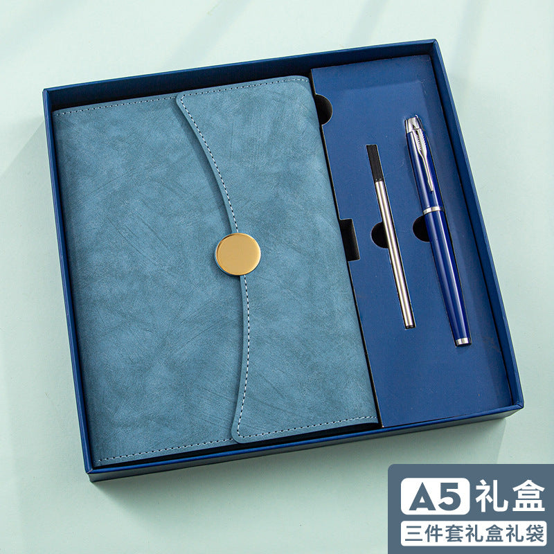 A5 tri-fold notebook gift box set business high-end book and pen company school gift can print logo gift