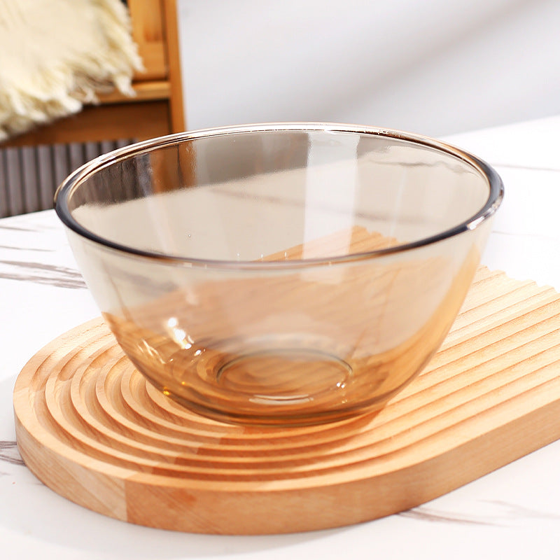 Home Use Clear & Basin Baking Stirring Egg Beating Glass Bowl Cooking Salad Bowl Student Dormitory Large Instant Noodle Bowl