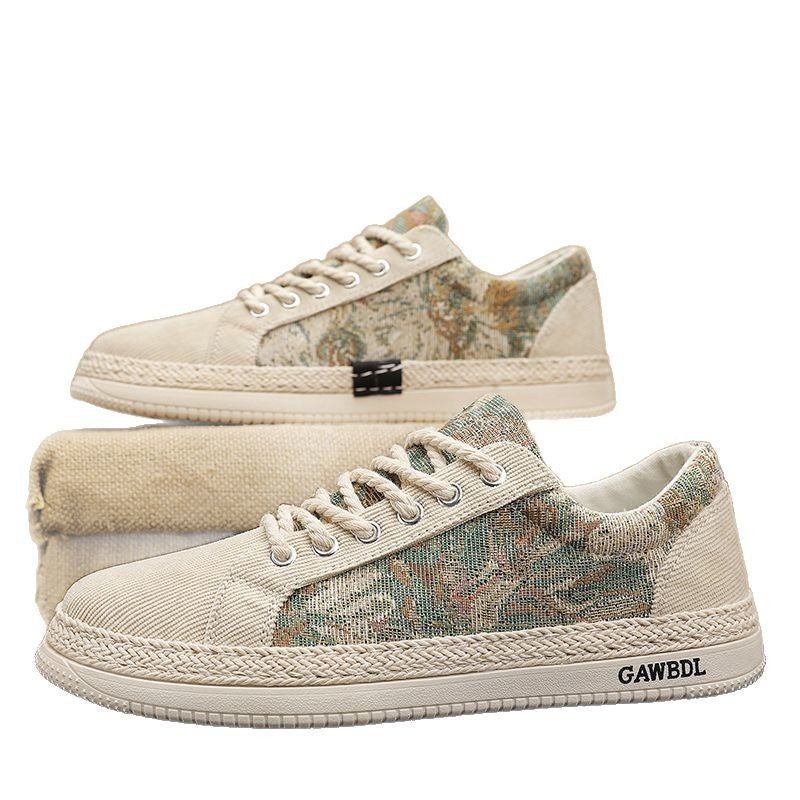 Men's Shoes 2025 New Spring Breathable Anti-Odor Board Shoes Men's Canvas Shoes Lightweight and comfortable low-top casual shoes with soft soles