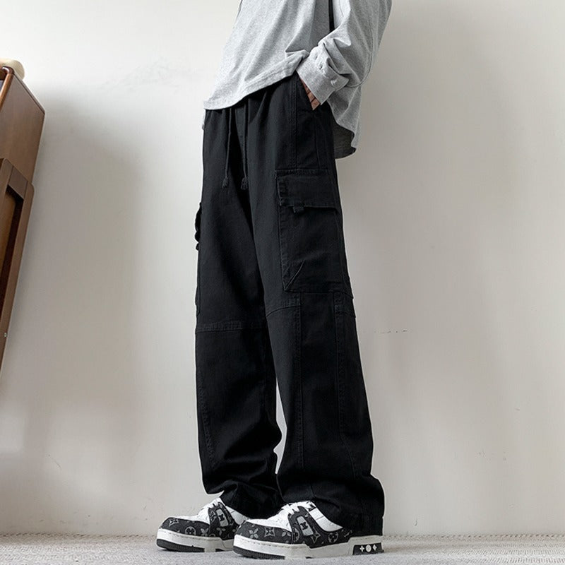 Foreign trade cotton American cargo casual pants men's spring and summer loose sports outdoor versatile wide-leg straight-leg pants cross-border