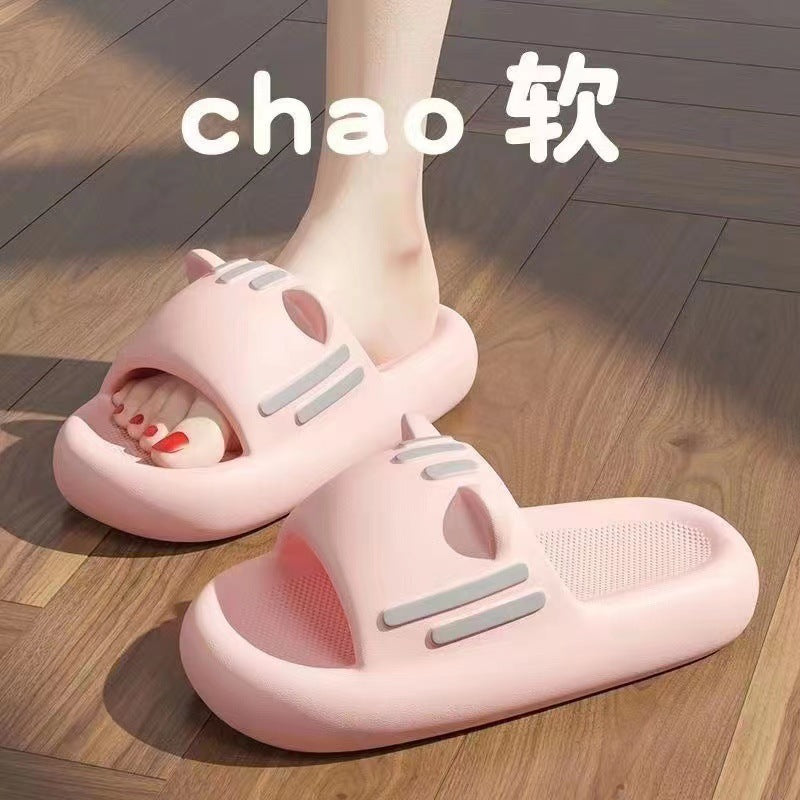 2023 New Cute Slippers Women's Summer Indoor Home Bathroom Bathing Non-slip Slippers Home Slippers Wear Inside and Out