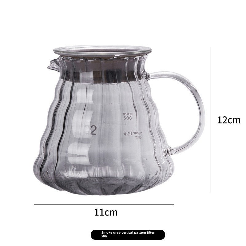 Smoke Grey Coffee Filter Cup Coffee Maker V60 Glass Cloud Sharing Pot Drip Pour-Over Coffee Set For Home
