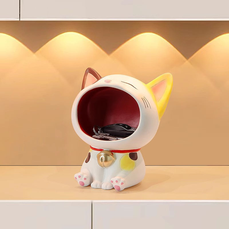 Lucky cat key storage ornaments entrance shelf home living room desktop decoration housewarming new home gifts