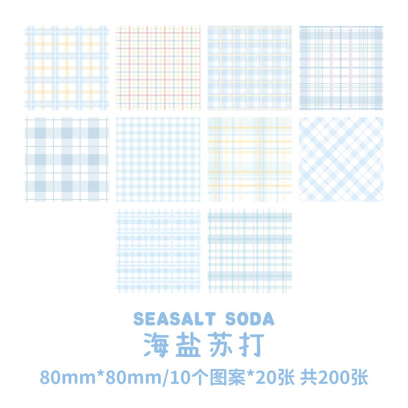 Paper Traces Sticky Notes Plaid Element Series Creative Plaid Ins Wind Message Memo Note Paper 10 models