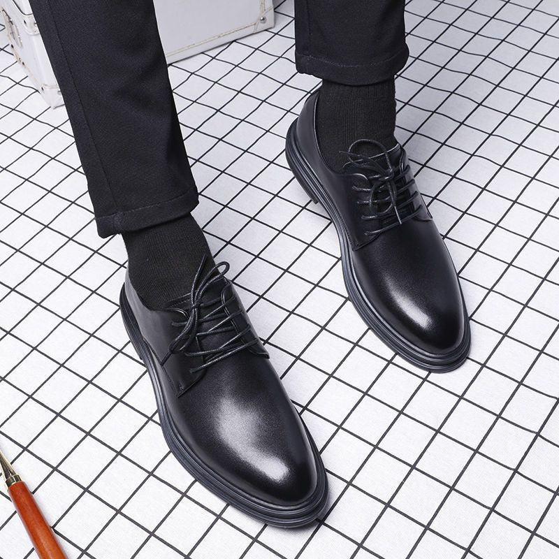 Autumn men's shoes, business formal wear, leather shoes, winter height, casual suit shoes, English groom, show marriage