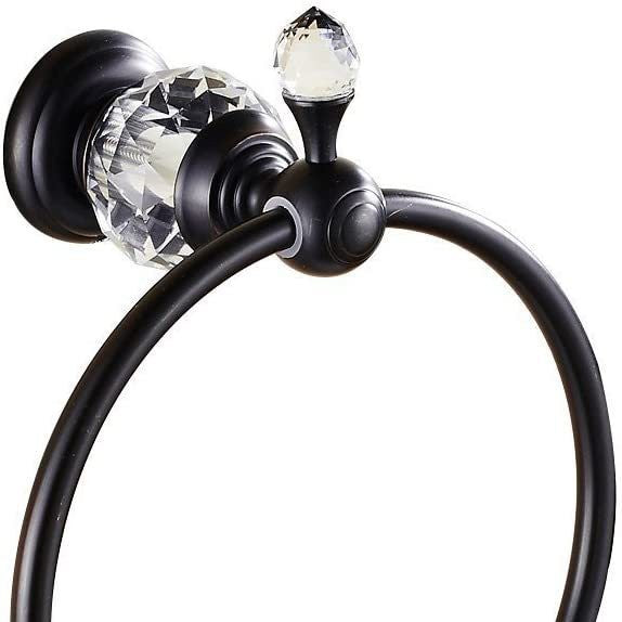 Unique Crystal Towel Ring Bathroom Wall Mounted Towel Ring Towel Rack Polished Chrome Gold Black Dropshipping