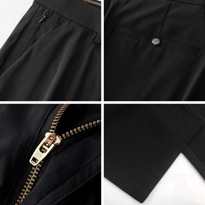 New summer men's slacks, ice silk thin trousers, young and middle-aged men's brand trousers, 5A grade antibacterial pants