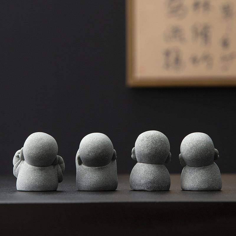 Creative four: not small, monk home furnishings, tabletop tea pet decorations, micro-landscape landscaping handicrafts, gifts, gifts