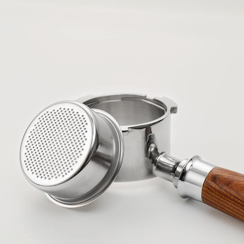 De'Longhi Espresso Maker Modified Bottomless Handle 51mm Three Ears Stainless Steel Funnel Fitting Solid Wood Coffee Handle