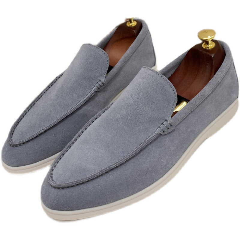 High men's leather beanie shoes, slip-on flat casual shoes, loafers, women's plus size shoes