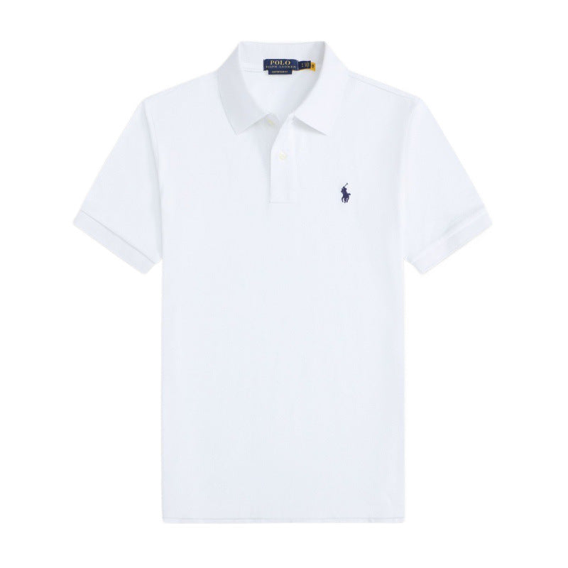 Paul Pony Logo Men's Short Sleeve Cotton Polo Shirt With Collared T-Shirt Large Size Loose Embroidered Lapel Men's Half Sleeve