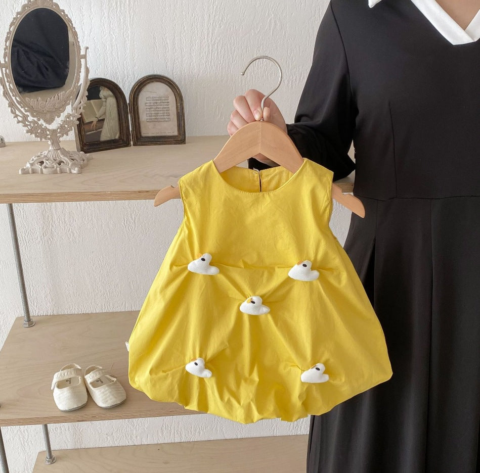 Girls Cute Vest Dress 0-5 Years Old Summer Korean Children's Clothes Baby Girl Super Cute Dress Kids Skirt AQ057