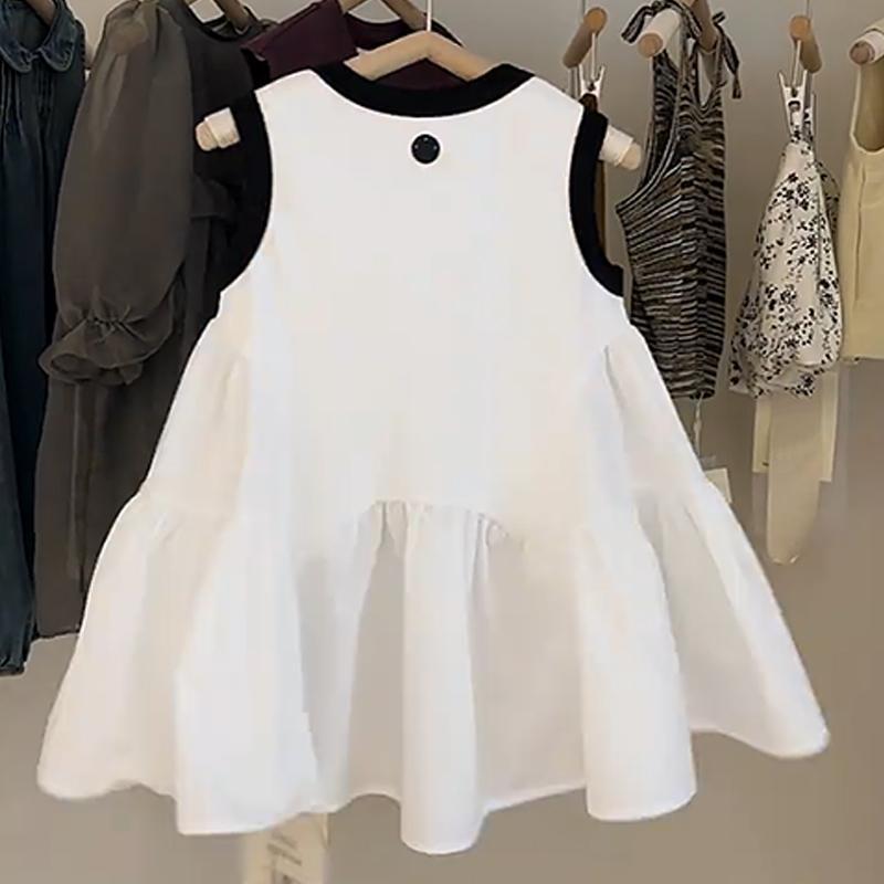 Girls' vest skirt summer new children's baby fashionable foreign princess dress little girl spliced sleeveless dress